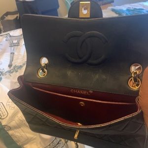 Chanel vintage double flap bag small with 24k gold platted hardware,